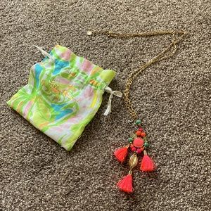 Lilly Pulitzer Pendant Necklace & Pouch